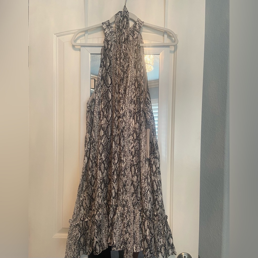 Aqua tie waist dress